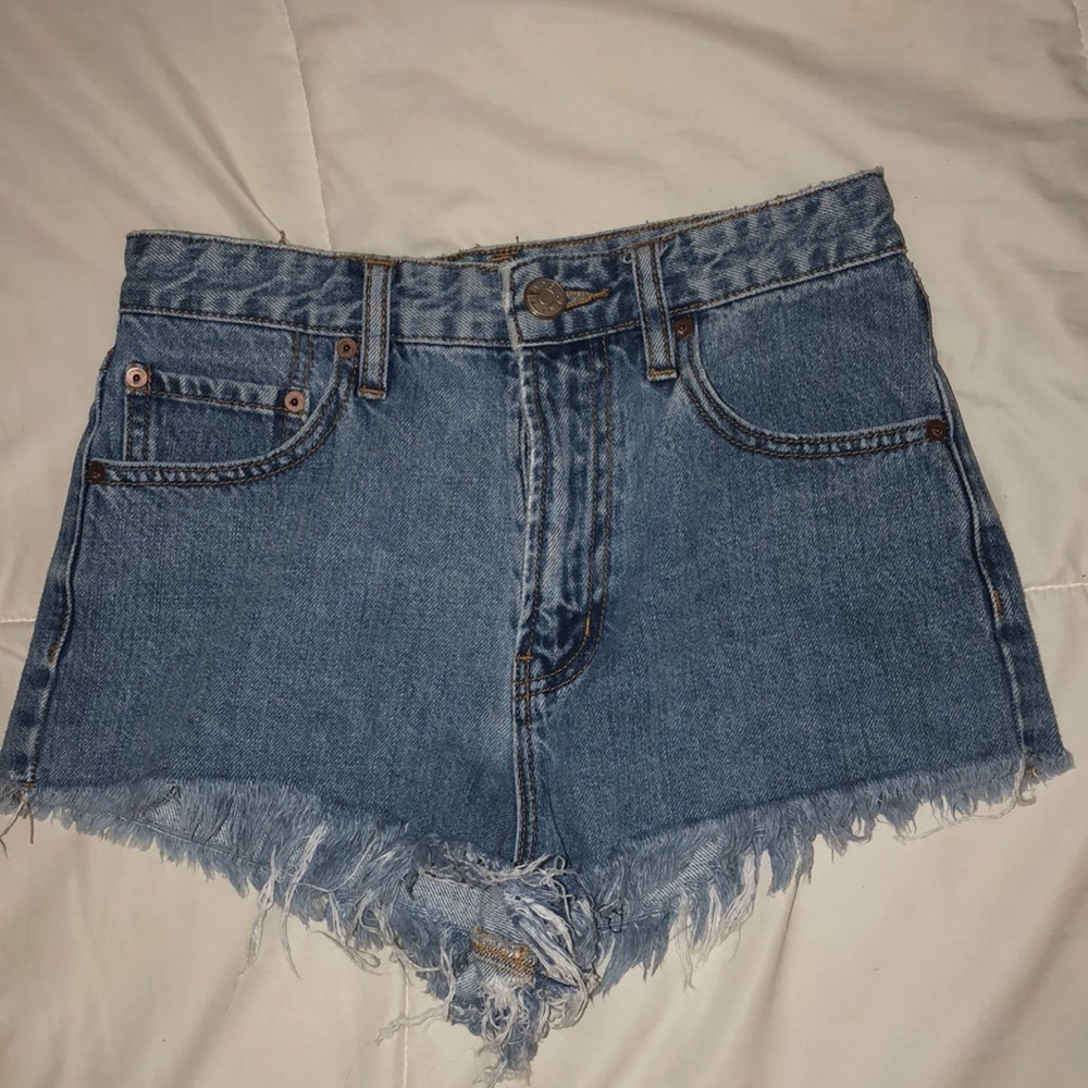 high rise jean shorts